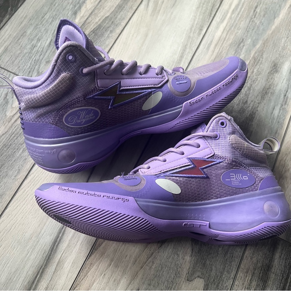 Way of Wade 10 Lavender Purple Mid Top WOW Boom Li-Ning (ABAS115-5) Size US 9